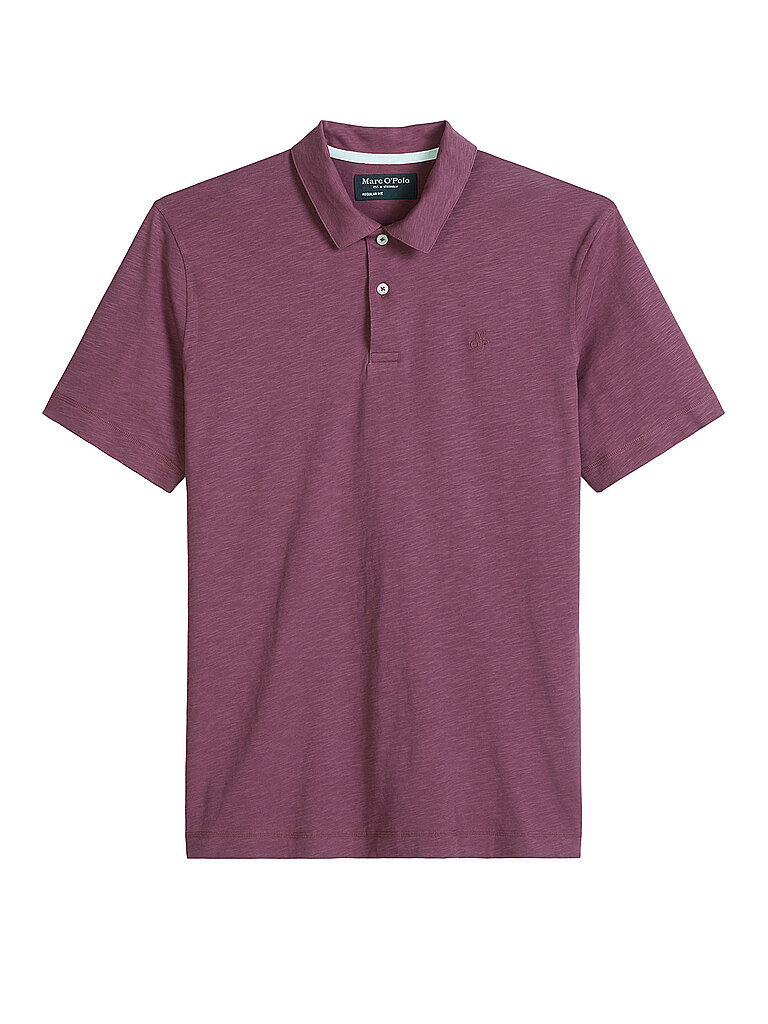 Poloshirt MARC O'POLO "aus weicher Bio-Baumwolle", Damen, Gr. L, acai rot, Obermaterial: 100% Baumwolle, unifarben, regular fit, Shirts